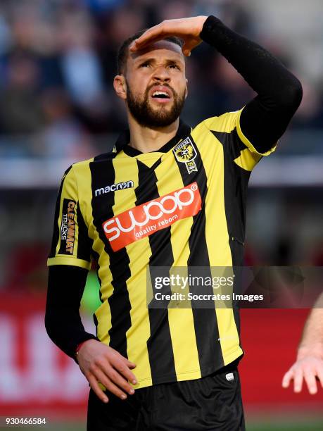 Luc Castaignos of Vitesse during the Dutch Eredivisie match between FC Utrecht v Vitesse at the Stadium Galgenwaard on March 11, 2018 in Utrecht...