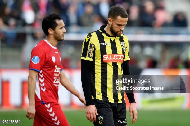 Luc Castaignos of Vitesse during the Dutch Eredivisie match between FC Utrecht v Vitesse at the Stadium Galgenwaard on March 11, 2018 in Utrecht...