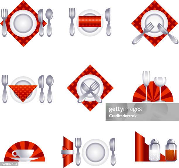 serve - dinner napkin stock illustrations