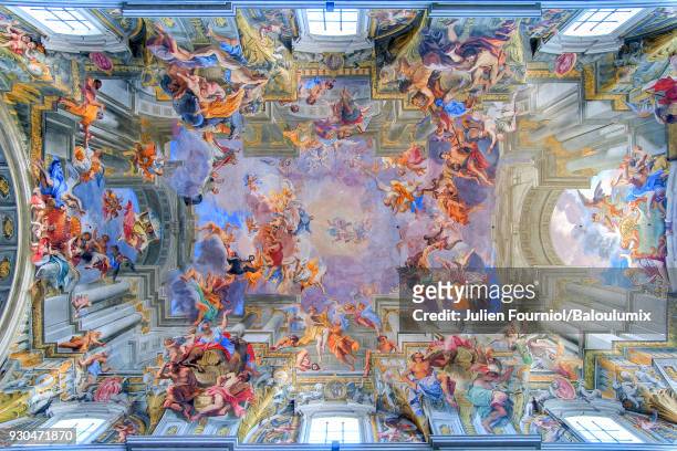 arch of the chiesa sant ignazio di loyola of rome. - renaissance stock pictures, royalty-free photos & images