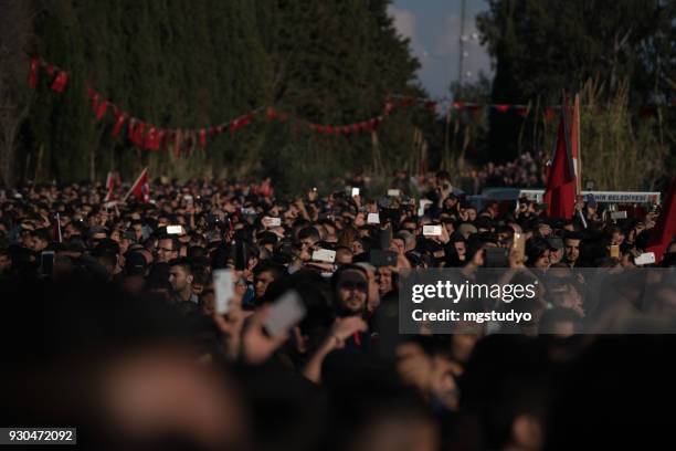 turkish people are walking with turkish flag in formal way - 29 ekim stock pictures, royalty-free photos & images