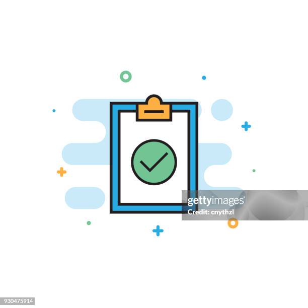 compliance and standards flat line icon - tax scrutiny stock illustrations