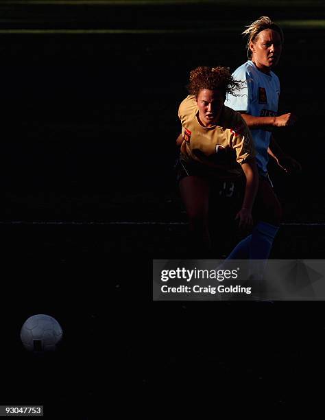 Caitlin Jarvie of the Jets competes during the round seven W-League match between Sydney FC and the Newcastle Jets at Seymour Shaw on November 14,...