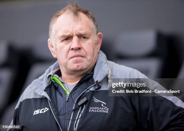 Newcastle Falcons' Head Coach Dean Richards during the Anglo Welsh Cup Semi Final match between Exeter Chiefs and Newcastle Falcons at Sandy Park on...