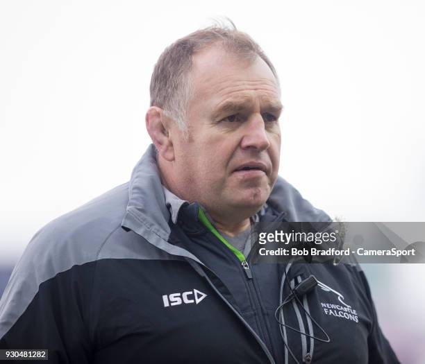 Newcastle Falcons' Head Coach Dean Richards during the Anglo Welsh Cup Semi Final match between Exeter Chiefs and Newcastle Falcons at Sandy Park on...