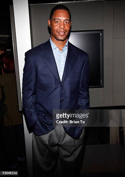Marcus Allen attends "Sport: Iooss And Leifer" Exhibit Opening At The Annenberg Space For Photography at Annenberg Space For Photography on November...