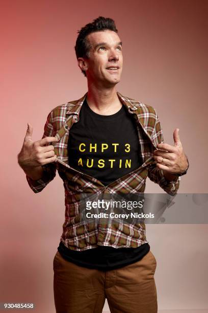 Cyclist David Millar of the film "Time Trial" poses for a portrait in the Getty Images Portrait Studio Powered by Pizza Hut at the 2018 SXSW Film...