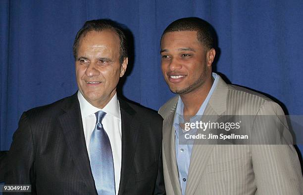 Joe Torre and Robinson Cano attend the 7th annual Safe at Home gala at Pier Sixty at Chelsea Piers on November 13, 2009 in New York City.