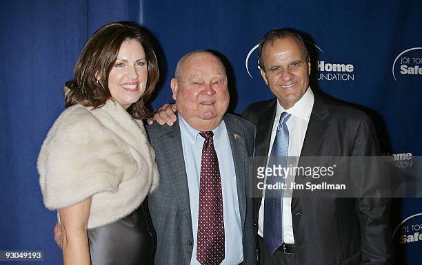 Ali Torre, Don Zimmer and Joe Torre attend the 7th annual Safe at Home gala at Pier Sixty at Chelsea Piers on November 13, 2009 in New York City.