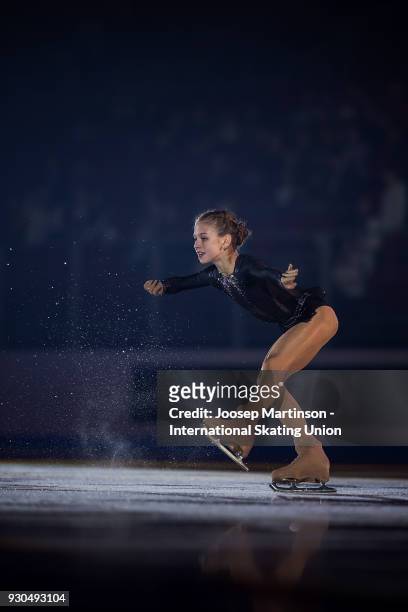 Alexandra Trusova of Russia performs in the Gala Exhibition during the World Junior Figure Skating Championships at Arena Armeec on March 11, 2018 in...