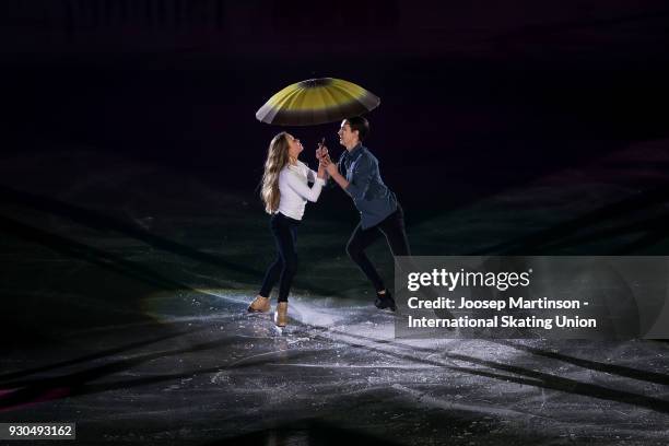 Arina Ushakova and Maxim Nekrasov of Russia perform in the Gala Exhibition during the World Junior Figure Skating Championships at Arena Armeec on...