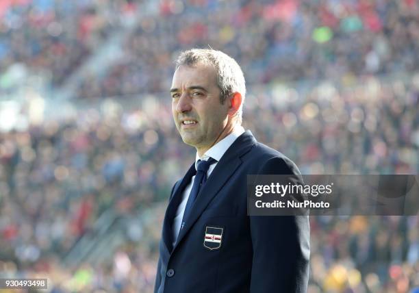 Head coach of Sampdoria Marco Giampaolo during the serie A match between FC Crotone and UC Sampdoria at Stadio Comunale Ezio Scida on March 11, 2018...