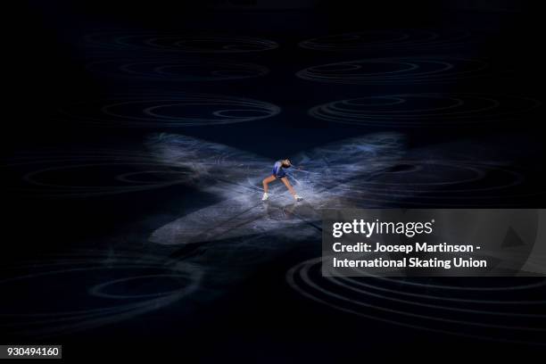 Ting Cui of the United States performs in the Gala Exhibition during the World Junior Figure Skating Championships at Arena Armeec on March 11, 2018...