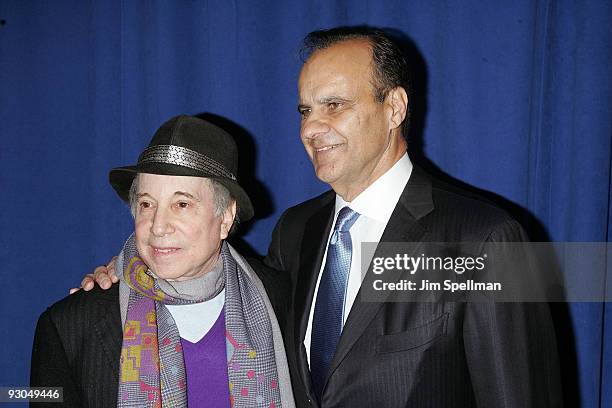 Paul Simon and Joe Torre attend the 7th annual Safe at Home gala at Pier Sixty at Chelsea Piers on November 13, 2009 in New York City.
