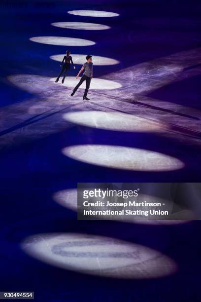 Polina Kostiukovich and Dmitrii Ialin of Russia perform in the Gala Exhibition during the World Junior Figure Skating Championships at Arena Armeec...