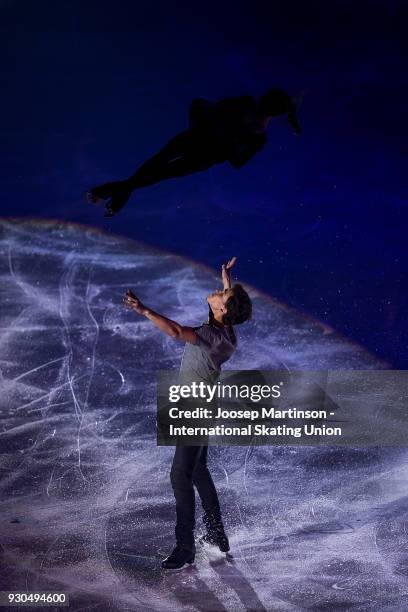 Polina Kostiukovich and Dmitrii Ialin of Russia perform in the Gala Exhibition during the World Junior Figure Skating Championships at Arena Armeec...