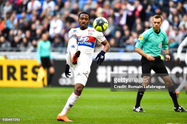 Myziane Maolida of Lyon during the Ligue 1 match between Olympique Lyonnais and SM Caen at Parc Olympique on March 11, 2018 in Lyon, .