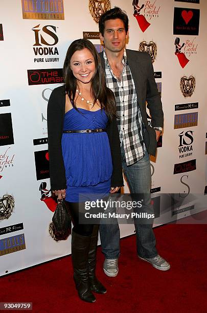 Julie Graig and Demetrios Kolkanis arrive at Peter Phan's Fashion Line Launch Party at Social Hollywood on November 13, 2009 in Hollywood, California.