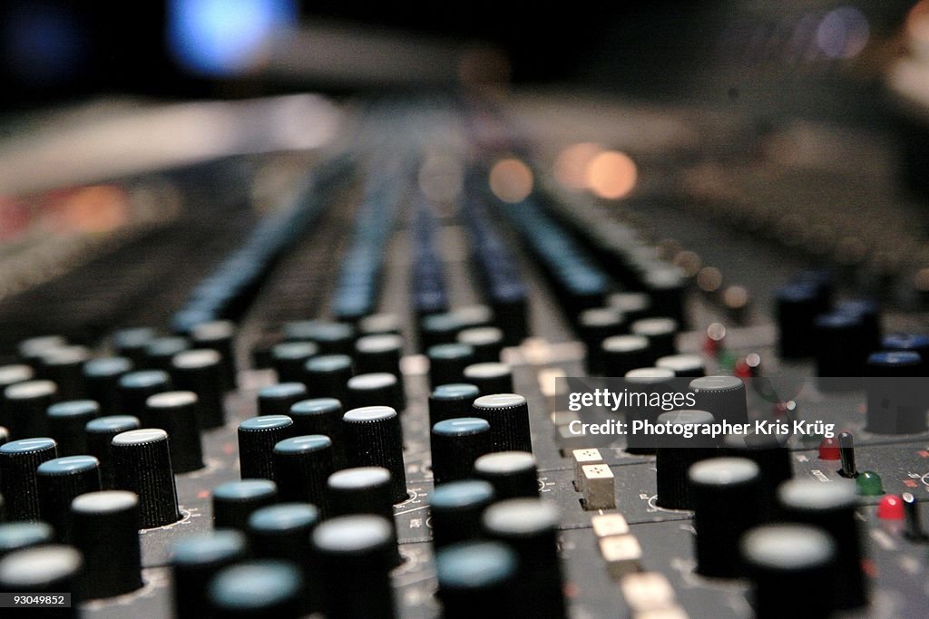 A Close up of an Audio Soundboard