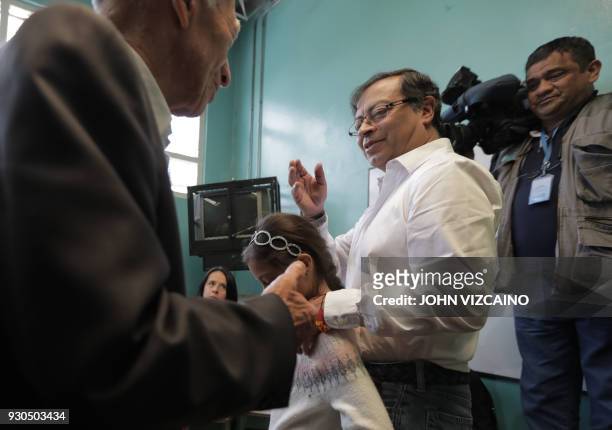 The presidential candidate of the Social Inclusion for Peace, Gustavo Petro, who is seeking to become the first left-wing president in Colombia's...