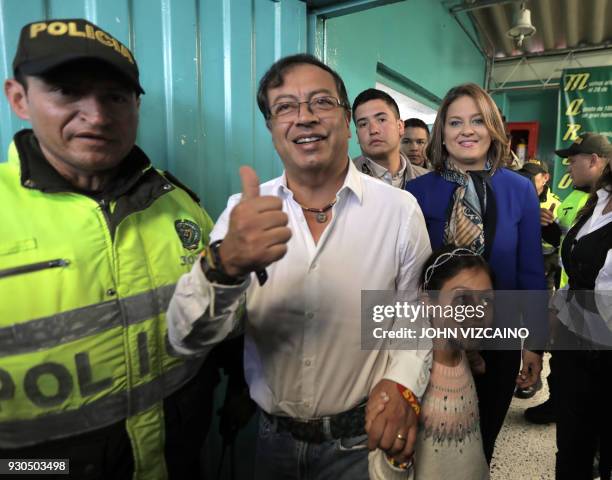 The presidential candidate of the Social Inclusion for Peace, Gustavo Petro, who is seeking to become the first left-wing president in Colombia's...