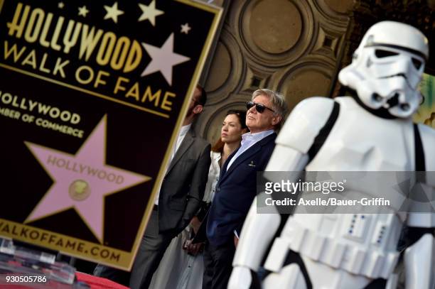 Actor Harrison Ford attends the ceremony honoring Mark Hamill with star on the Hollywood Walk of Fame on March 8, 2018 in Hollywood, California.