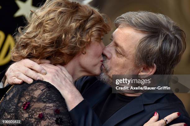 Actor Mark Hamill and wife Marilou York attend the ceremony honoring Mark Hamill with star on the Hollywood Walk of Fame on March 8, 2018 in...