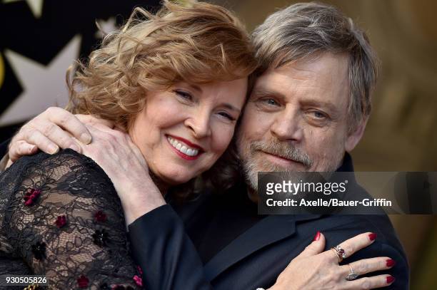 Actor Mark Hamill and wife Marilou York attend the ceremony honoring Mark Hamill with star on the Hollywood Walk of Fame on March 8, 2018 in...