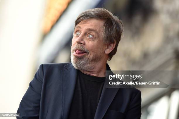 Actor Mark Hamill is honored with star on the Hollywood Walk of Fame on March 8, 2018 in Hollywood, California.