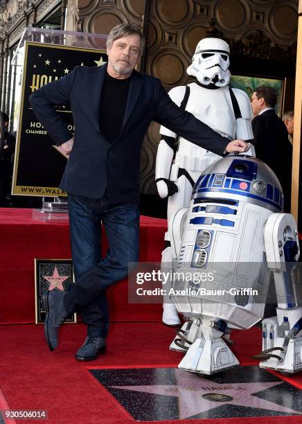 Actor Mark Hamill is honored with star on the Hollywood Walk of Fame on March 8, 2018 in Hollywood, California.