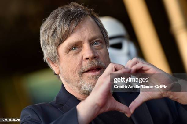 Actor Mark Hamill is honored with star on the Hollywood Walk of Fame on March 8, 2018 in Hollywood, California.