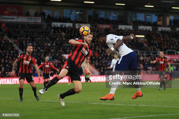 Serge Aurier of Tottenham Hotspur' scores their 4th goal during the Premier League match between AFC Bournemouth and Tottenham Hotspur at Vitality...