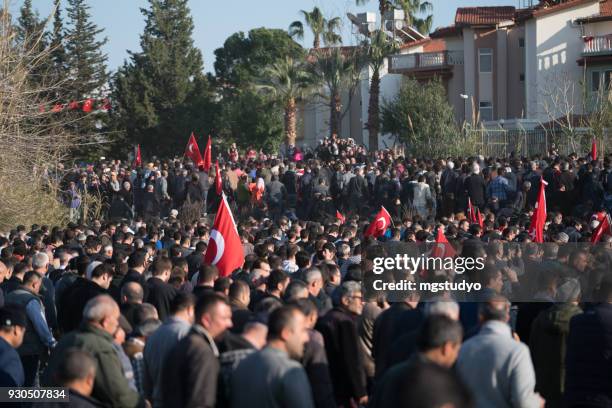 turkish people are walking with turkish flag in formal way - 29 ekim stock pictures, royalty-free photos & images