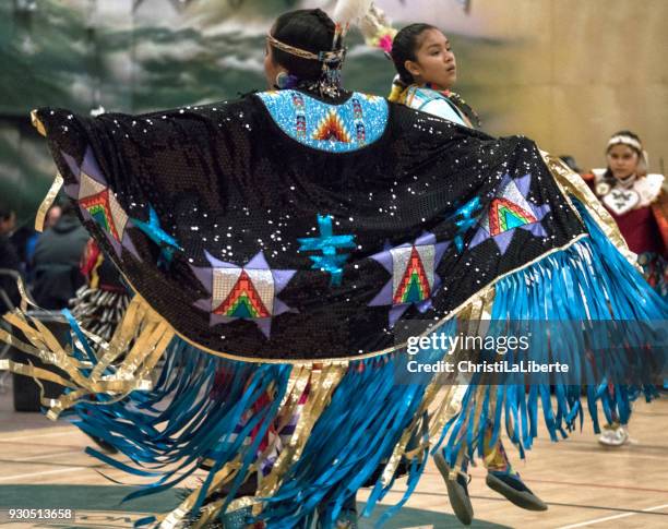 pow wow showcasing youth & talent - powwow stock pictures, royalty-free photos & images