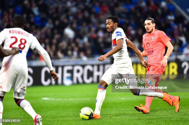 Myziane Maolida of Lyon during the Ligue 1 match between Olympique Lyonnais and SM Caen at Parc Olympique on March 11, 2018 in Lyon, .