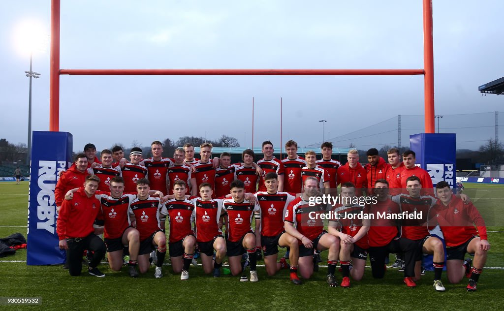 Leiscter Rugby The of Gloucester Rugby U18 team pose for a photo after the... News ...