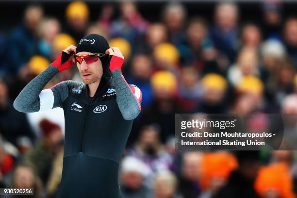 Ted-Jan Bloemen of Canada gets ready to compete in the 1500m Mens race during the World Allround Speed Skating Championships at the Olympic Stadium...