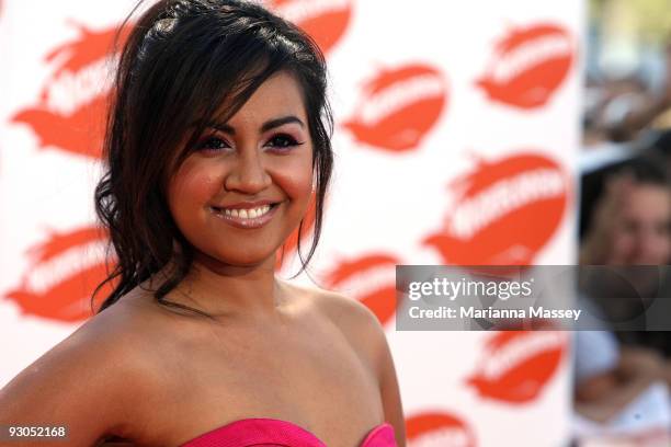 Jessica Mauboy arrives for the Australian Nickelodeon Kids' Choice Awards 2009 at Hisense Arena on November 13, 2009 in Melbourne, Australia.