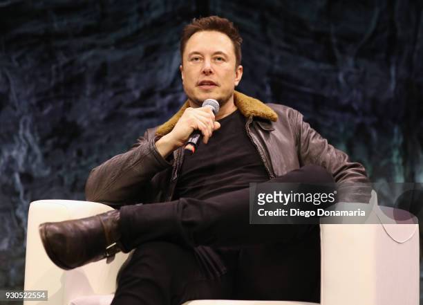Elon Musk speaks onstage at Elon Musk Answers Your Questions! during SXSW at ACL Live on March 11, 2018 in Austin, Texas.
