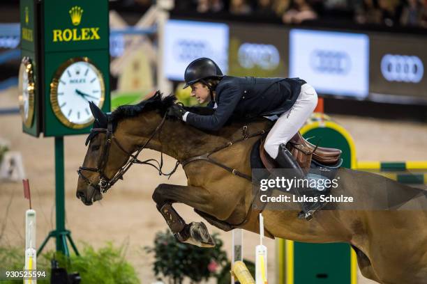 Douglas Lindeloew of Sweden rides Zacramento during the The Dutch Masters: Rolex Grand Slam of Showjumping at Brabanthallen on March 11, 2018 in...