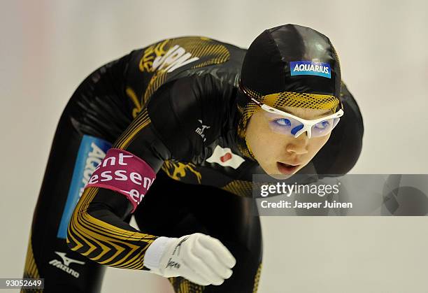 Nao Kodaira of Japan competes in the 1500m race during the Essent ISU speed skating World Cup at the Thialf Stadium on November 14, 2009 in...