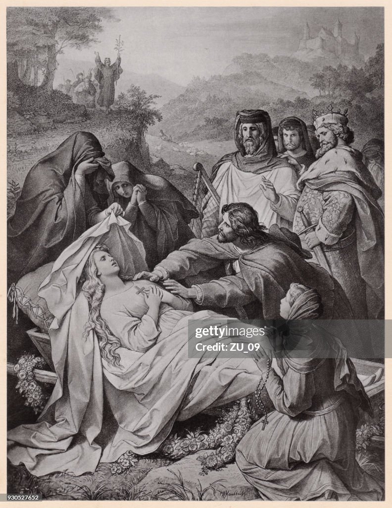 Elisabeth' death, scene from the opera "Tannhäuser" by Richard Wagner