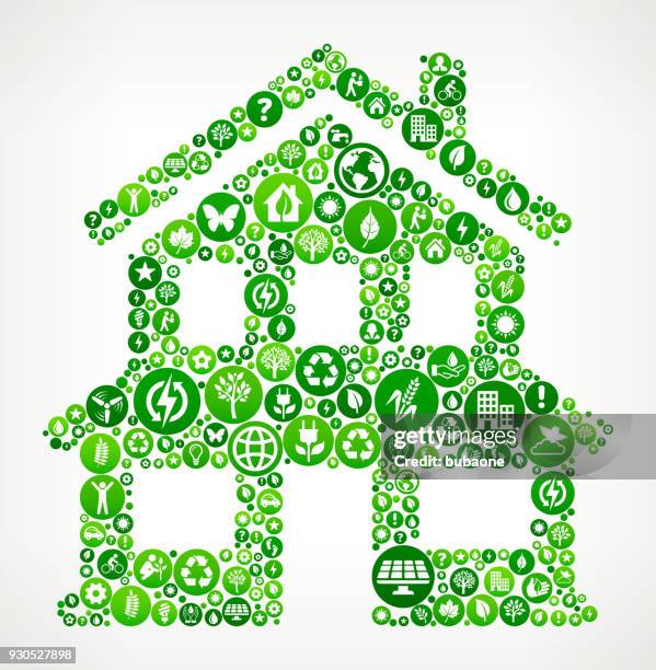 home nature and environmental conservation icon pattern - solar panel construction stock illustrations