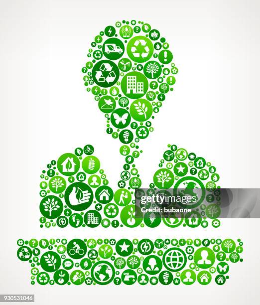 speaking man nature and environmental conservation icon pattern - solar panel worker stock illustrations