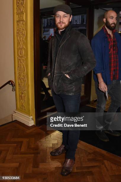 James McAvoy attends the press matinee after party for "Brief Encounter" at The Haymarket Hotel on March 11, 2018 in London, England.