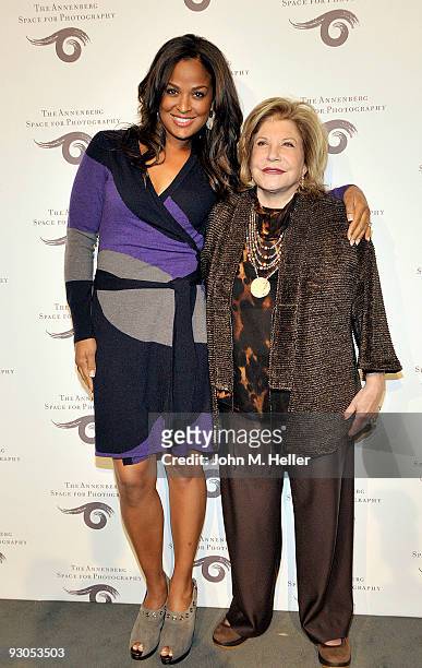 Former Boxer Laile Ali and Wallis Annenberg attend the opening of SPORT: Iooss & Leifer at the Annenberg Space For Photography on November 13, 2009...