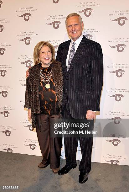 Wallis Annenberg and Former NBA Player Jerry West attend the opening of SPORT: Iooss & Leifer at the Annenberg Space For Photography on November 13,...