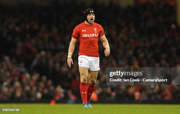 Wales Leigh Halfpenny in action during the NatWest Six Nations Championship match between Wales and Italy at Principality Stadium on March 11, 2018...