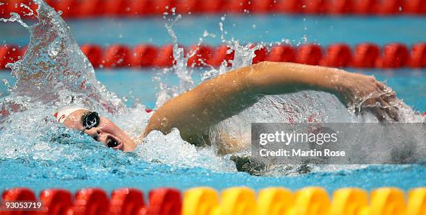 Alessia Filippi of Italy is seen in action during the women's 800m freestyle final during day one of the FINA/ARENA Swimming World Cup on November...