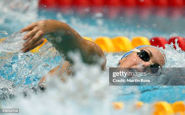 Alessia Filippi of Italy is seen in action during the women's 800m freestyle final during day one of the FINA/ARENA Swimming World Cup on November...